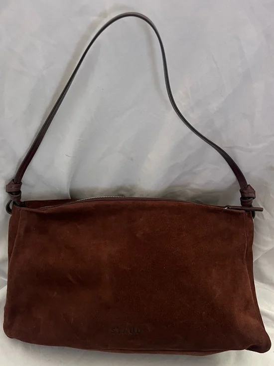 STAUD WALLY BROWN MAHAGONY SUEDE SHOULDER HANDBAG $425 - Picture 13 of 14